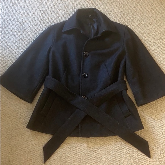 Belted Gap three quarter length wool blend coat - Picture 1 of 8